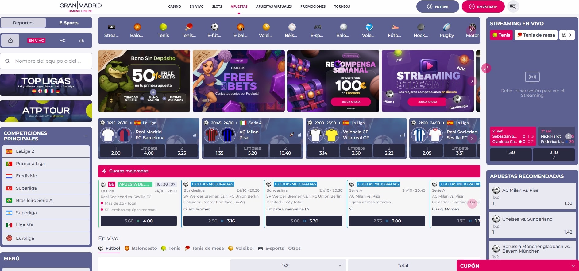 Casino Gran Madrid interface